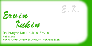 ervin kukin business card